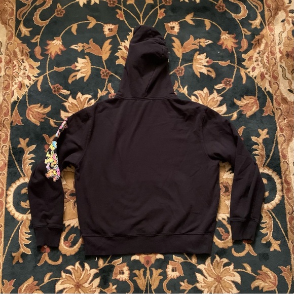 🐻🌈GRATEFUL DEAD BLACK JACK DANCING BEARS GRAPHIC BLACK LONG SLEEVE HOODIE🌈🐻 - Picture 4 of 9